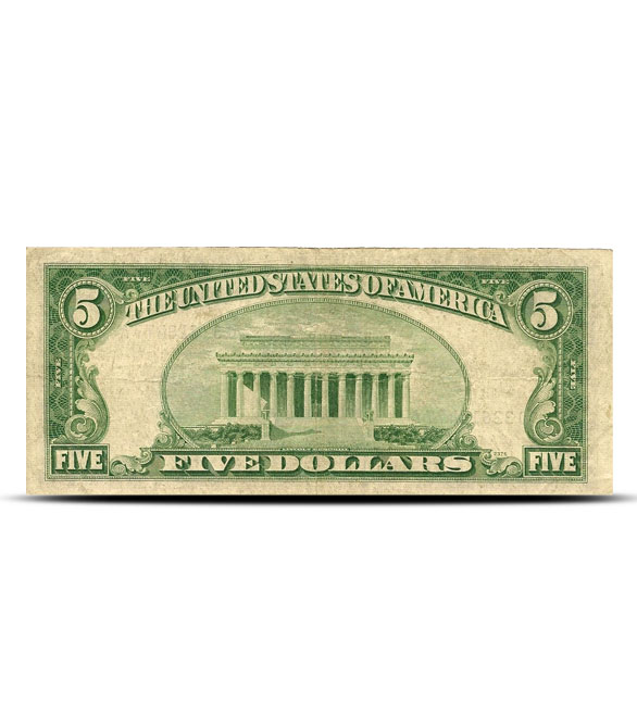 $5 Silver Certificate | Small Size Series 1953 | Circulated Back
